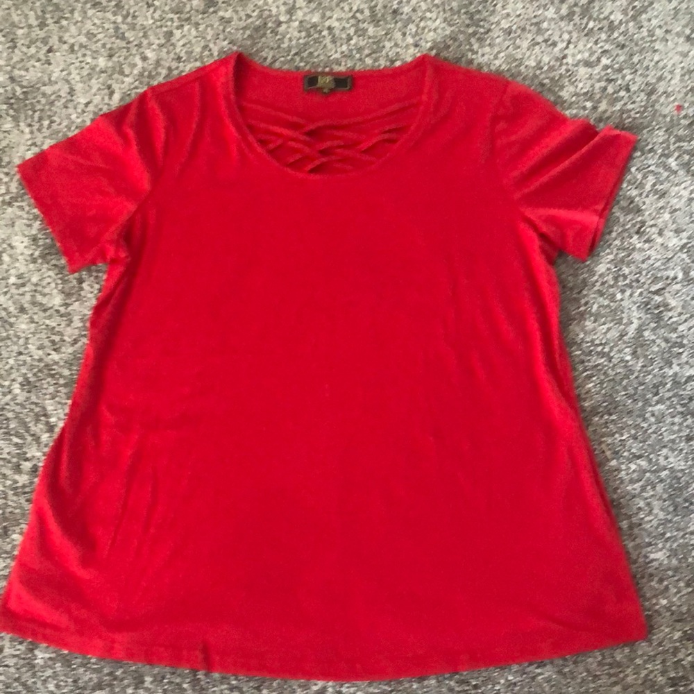 Red Cage Front Swing Tee